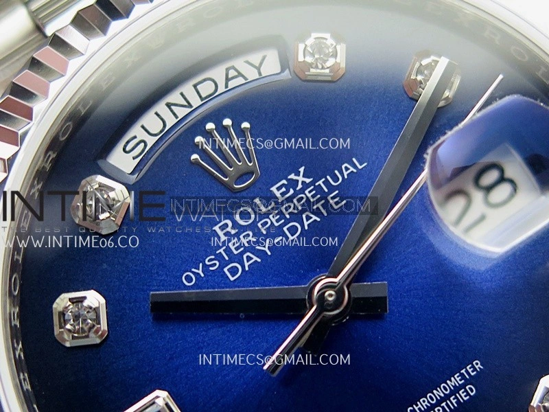 Day Date 128239 36mm KF 1:1 Best Edition Blue Ombre Dial Ctystal Marker On President Bracelet A2836
