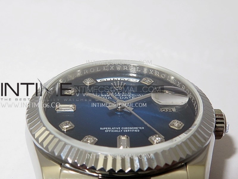 Day Date 128239 36mm KF 1:1 Best Edition Blue Ombre Dial Ctystal Marker On President Bracelet A2836