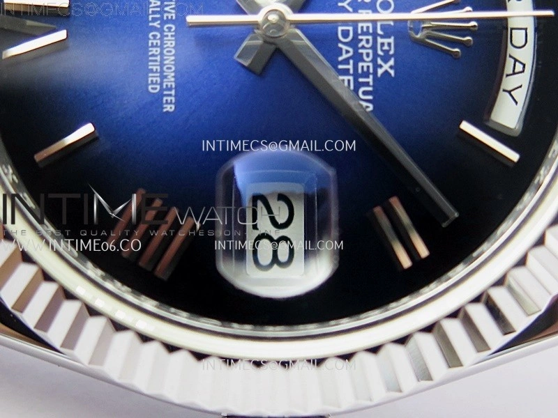 Day Date 228239 40mm KF 1:1 Best Edition Blue Ombre Dial Roman Markers On President Bracelet SA3255