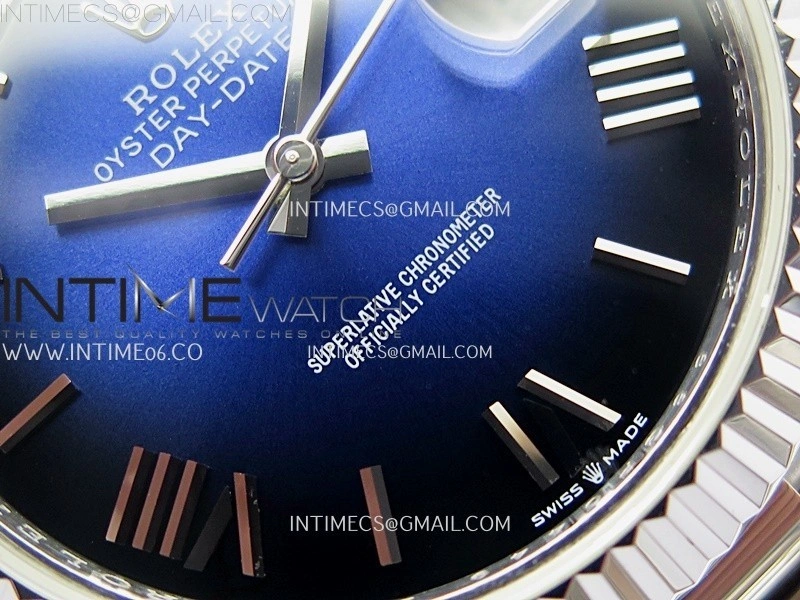 Day Date 228239 40mm KF 1:1 Best Edition Blue Ombre Dial Roman Markers On President Bracelet SA3255