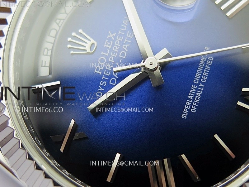 Day Date 228239 40mm KF 1:1 Best Edition Blue Ombre Dial Roman Markers On President Bracelet SA3255