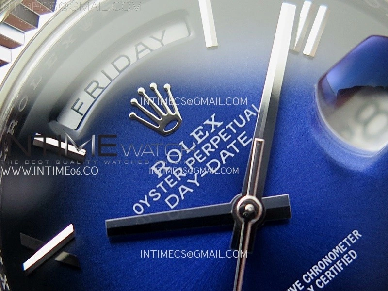 Day Date 228239 40mm KF 1:1 Best Edition Blue Ombre Dial Roman Markers On President Bracelet SA3255