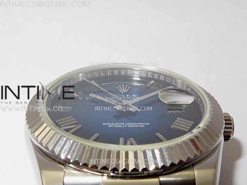 Day Date 228239 40mm KF 1:1 Best Edition Blue Ombre Dial Roman Markers On President Bracelet SA3255