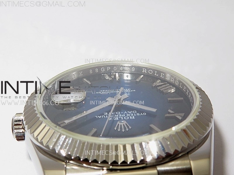 Day Date 228239 40mm KF 1:1 Best Edition Blue Ombre Dial Roman Markers On President Bracelet SA3255