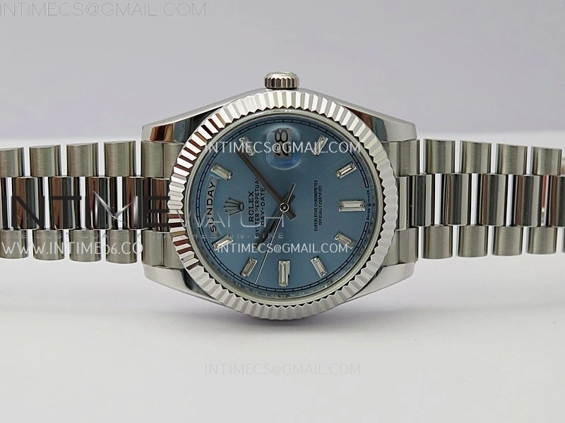 Day Date 228239 40mm KF 1:1 Best Edition Ice Blue Dial Crystal Markers On President Bracelet SA3255