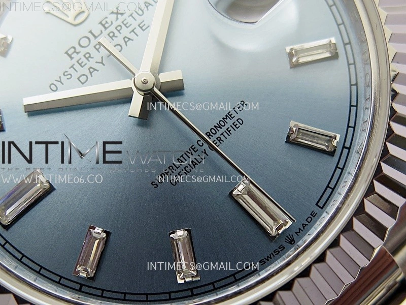 Day Date 228239 40mm KF 1:1 Best Edition Ice Blue Dial Crystal Markers On President Bracelet SA3255