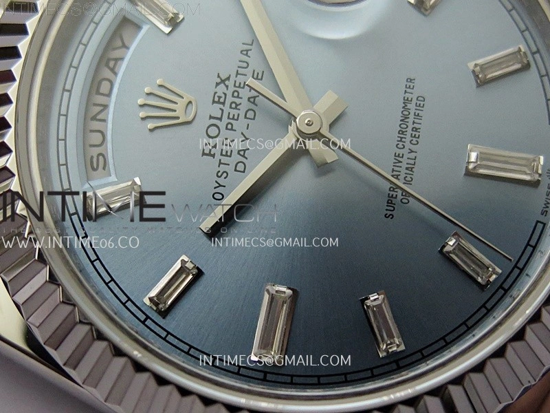 Day Date 228239 40mm KF 1:1 Best Edition Ice Blue Dial Crystal Markers On President Bracelet SA3255