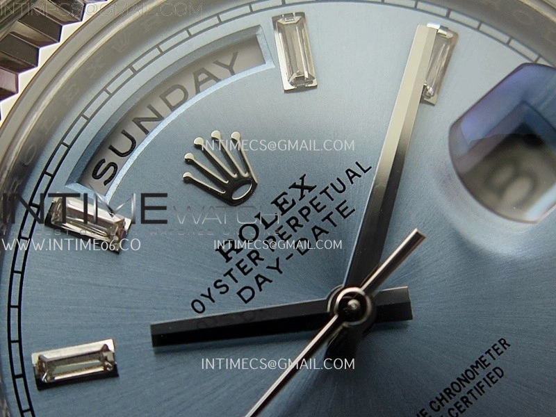 Day Date 228239 40mm KF 1:1 Best Edition Ice Blue Dial Crystal Markers On President Bracelet SA3255
