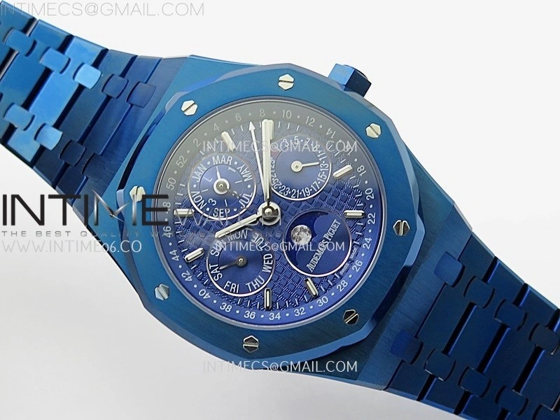 Royal Oak 41mm Perpetual Calendar 26579CE Blue SS BBS Best Edition on Blue SS Bracelet A5134