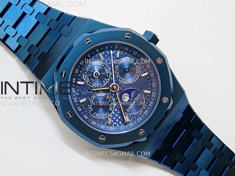 Royal Oak 41mm Perpetual Calendar 26579CE Blue SS BBS Best Edition on Blue SS Bracelet A5134