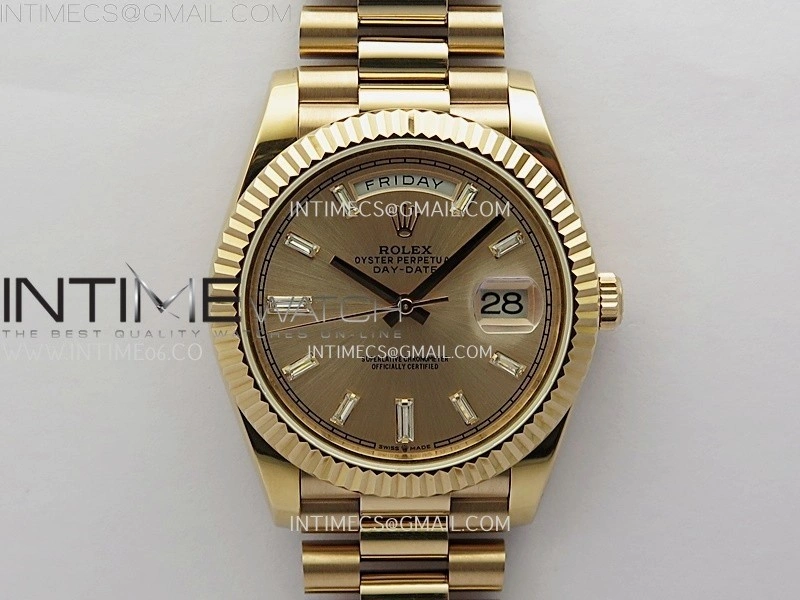 Day Date 228235 40mm RG KF 1:1 Best Edition RG Dial Crystal Markers On RG President Bracelet SA3255
