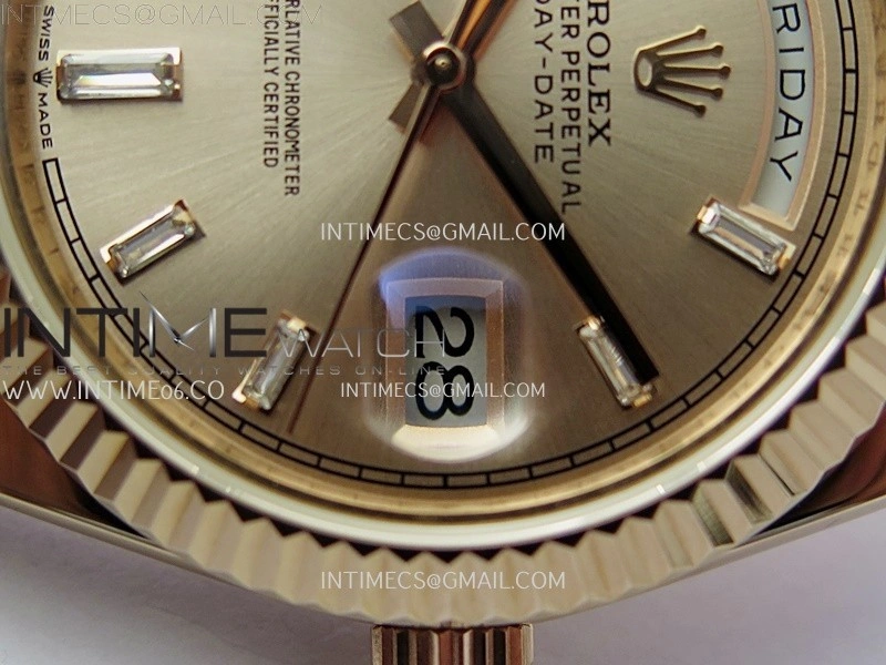 Day Date 228235 40mm RG KF 1:1 Best Edition RG Dial Crystal Markers On RG President Bracelet SA3255