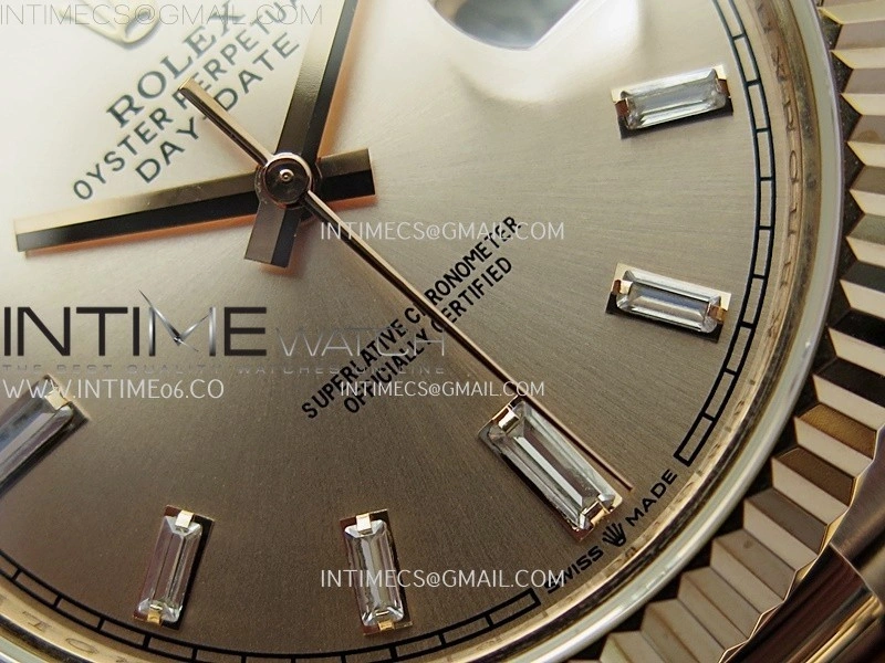 Day Date 228235 40mm RG KF 1:1 Best Edition RG Dial Crystal Markers On RG President Bracelet SA3255