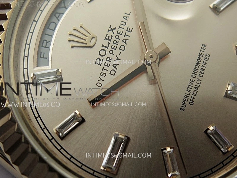 Day Date 228235 40mm RG KF 1:1 Best Edition RG Dial Crystal Markers On RG President Bracelet SA3255