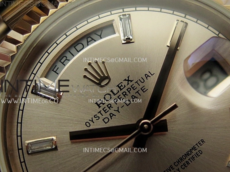 Day Date 228235 40mm RG KF 1:1 Best Edition RG Dial Crystal Markers On RG President Bracelet SA3255