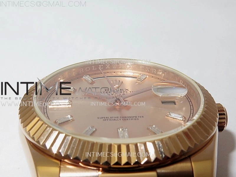 Day Date 228235 40mm RG KF 1:1 Best Edition RG Dial Crystal Markers On RG President Bracelet SA3255