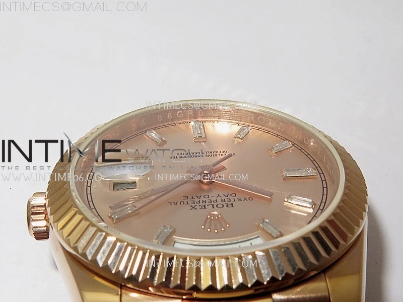 Day Date 228235 40mm RG KF 1:1 Best Edition RG Dial Crystal Markers On RG President Bracelet SA3255