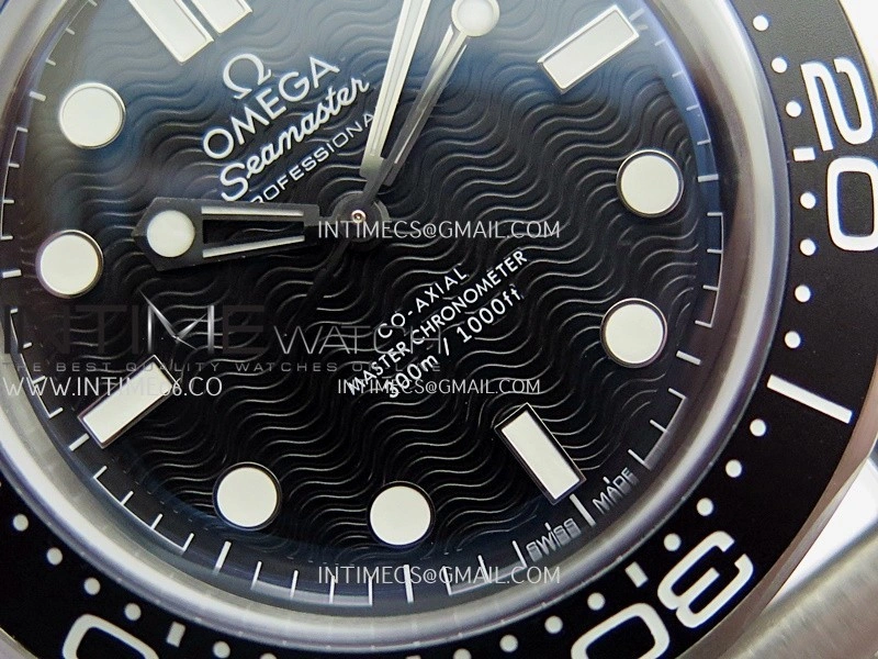 Seamaster 300M Diver 42mm SS ORF Best Edition Black Wave Texture Dial On Mesh Bracelet Super Clone 8806