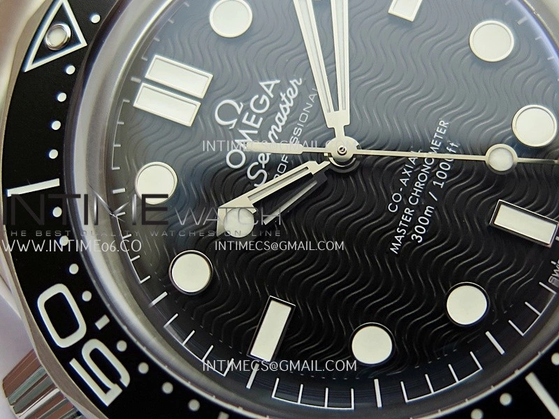 Seamaster 300M Diver 42mm SS ORF Best Edition Black Wave Texture Dial On Mesh Bracelet Super Clone 8806