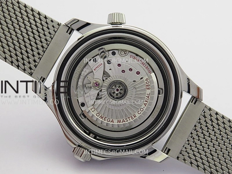 Seamaster 300M Diver 42mm SS ORF Best Edition Black Wave Texture Dial On Mesh Bracelet Super Clone 8806