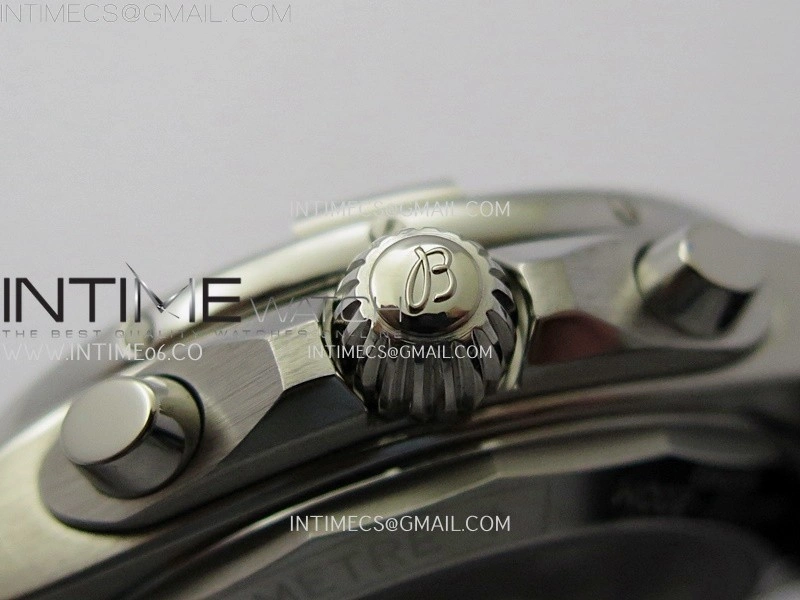 Chronomat B01 42mm SS TF 1:1 Best Edition Ice Blue Dial Black Subdial on Black Rubber Strap A7750