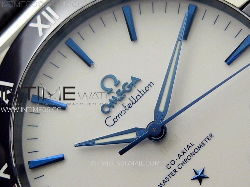 Constellation 41mm SS Blue Ceramic Bezel VSF 1:1 Best Edition White Dial on Blue Gummy Strap A8900