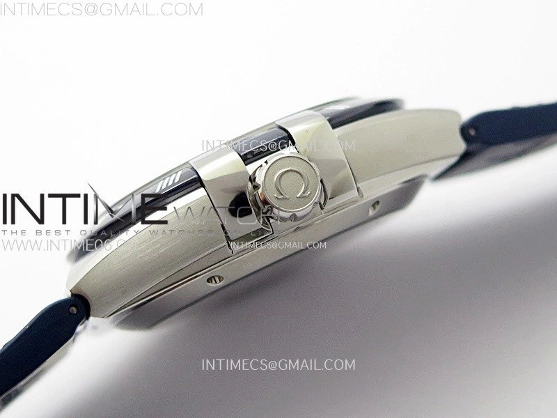 Constellation 41mm SS Blue Ceramic Bezel VSF 1:1 Best Edition White Dial on Blue Gummy Strap A8900