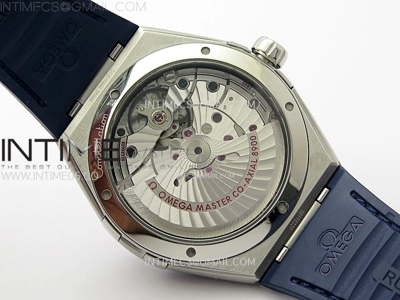 Constellation 41mm SS Blue Ceramic Bezel VSF 1:1 Best Edition White Dial on Blue Gummy Strap A8900