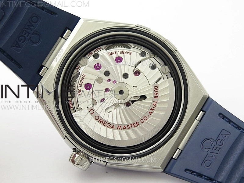 Constellation 41mm SS Blue Ceramic Bezel VSF 1:1 Best Edition White Dial on Blue Gummy Strap A8900