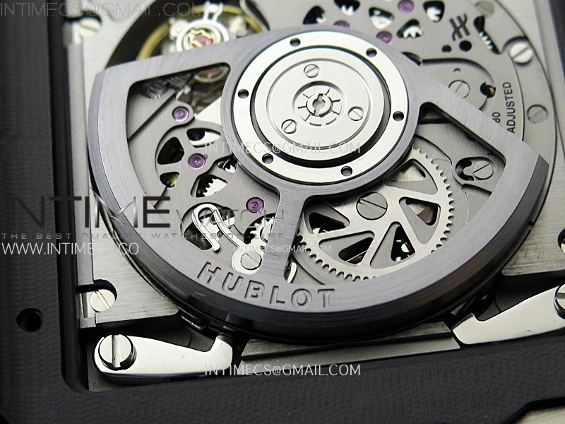 Square Bang Unico 42mm Titanium Ceramic BBF 1:1 Best Edition Skeleton Dial on Black Rubber Strap A1280