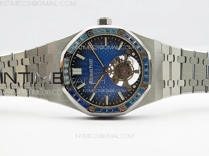 Royal Oak 41mm Tourbillon SS Color T Crystal Bezel BBS Best Edition Blue Dial on SS Bracelet