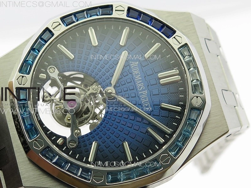 Royal Oak 41mm Tourbillon SS Color T Crystal Bezel BBS Best Edition Blue Dial on SS Bracelet