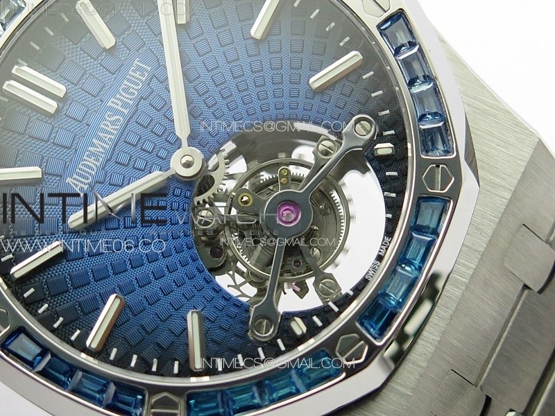 Royal Oak 41mm Tourbillon SS Color T Crystal Bezel BBS Best Edition Blue Dial on SS Bracelet