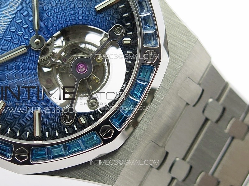 Royal Oak 41mm Tourbillon SS Color T Crystal Bezel BBS Best Edition Blue Dial on SS Bracelet