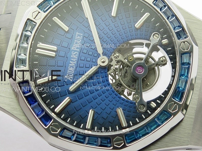 Royal Oak 41mm Tourbillon SS Color T Crystal Bezel BBS Best Edition Blue Dial on SS Bracelet