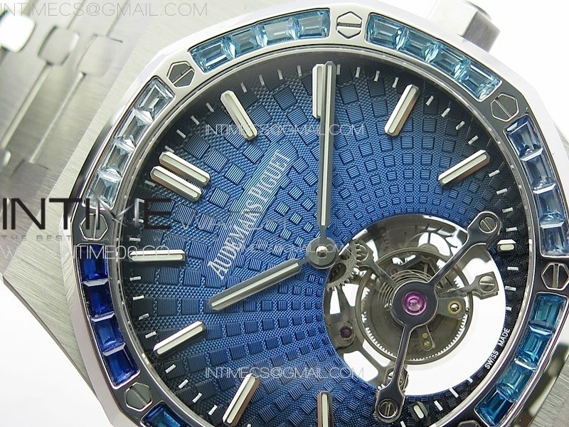 Royal Oak 41mm Tourbillon SS Color T Crystal Bezel BBS Best Edition Blue Dial on SS Bracelet