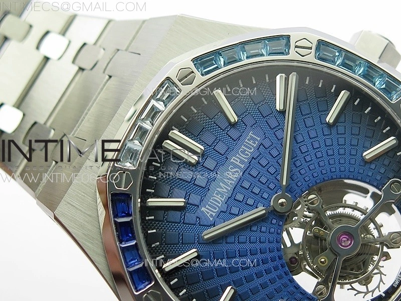 Royal Oak 41mm Tourbillon SS Color T Crystal Bezel BBS Best Edition Blue Dial on SS Bracelet