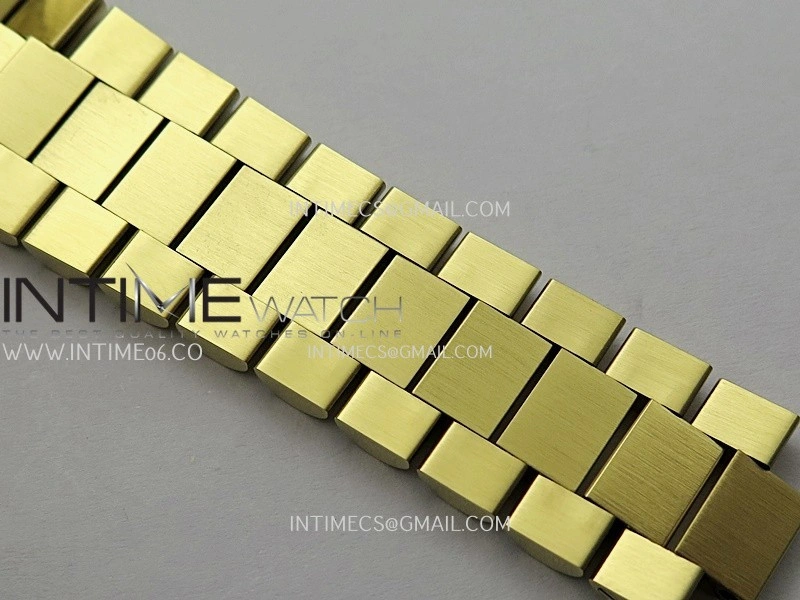 Day Date 128238 36mm YG KF 1:1 Best Edition Green Dial T Diamond Marker On President Bracelet A2836