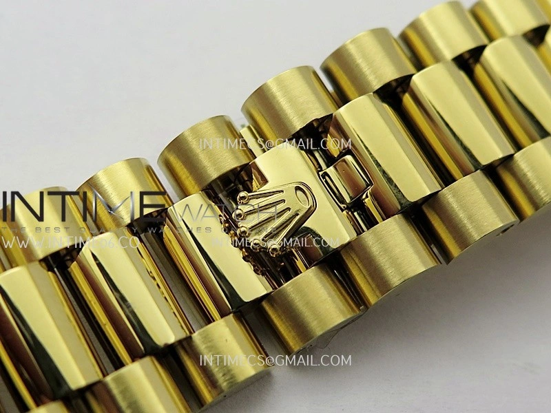 Day Date 128238 36mm YG KF 1:1 Best Edition Green Dial T Diamond Marker On President Bracelet A2836