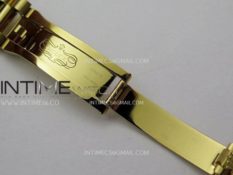 Day Date 128238 36mm YG KF 1:1 Best Edition Green Dial T Diamond Marker On President Bracelet A2836