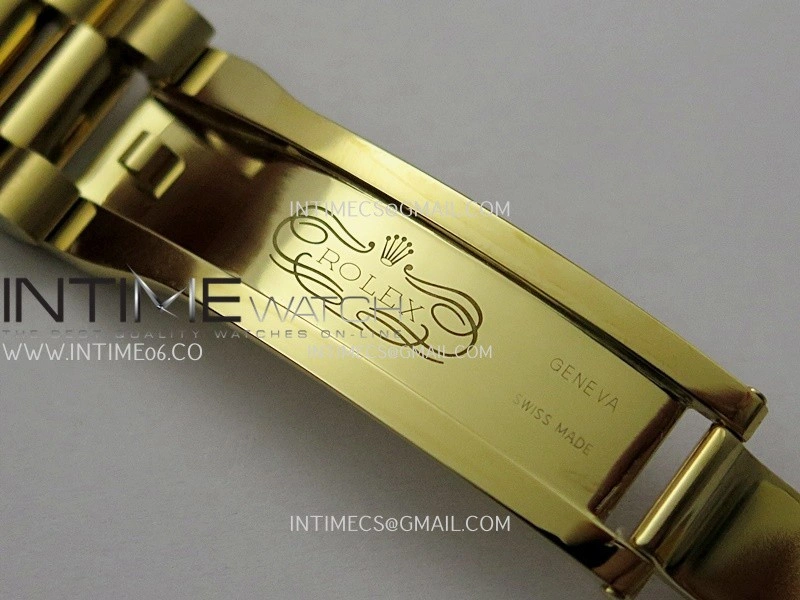 Day Date 128238 36mm YG KF 1:1 Best Edition Green Dial T Diamond Marker On President Bracelet A2836