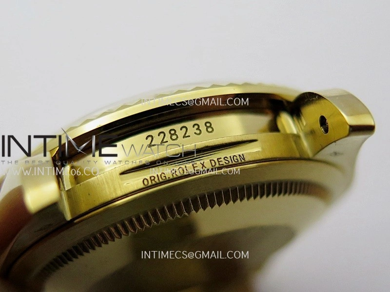 Day Date 128238 36mm YG KF 1:1 Best Edition Green Dial T Diamond Marker On President Bracelet A2836