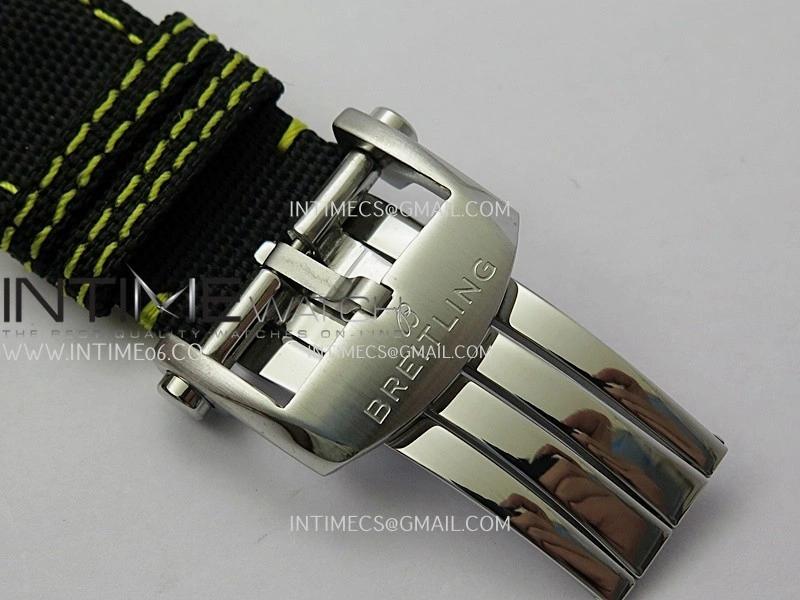 Avenger Chronometer 45mm Yellow GMT Hand SS B50F 1:1 Best Edition Black Dial On Black Nylon Strap A2836