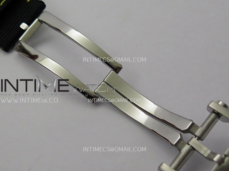 Avenger Chronometer 45mm Yellow GMT Hand SS B50F 1:1 Best Edition Black Dial On Black Nylon Strap A2836