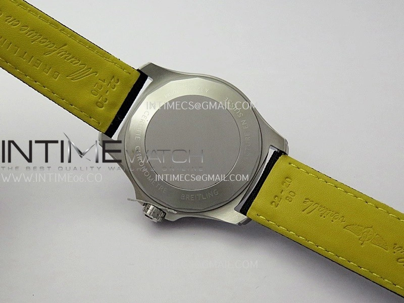 Avenger Chronometer 45mm Yellow GMT Hand SS B50F 1:1 Best Edition Black Dial On Black Nylon Strap A2836