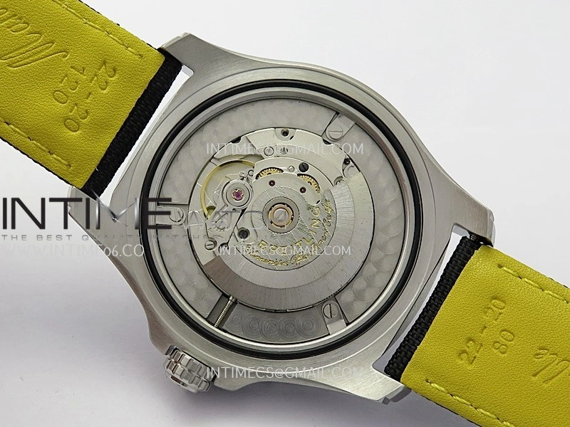 Avenger Chronometer 45mm Yellow GMT Hand SS B50F 1:1 Best Edition Black Dial On Black Nylon Strap A2836