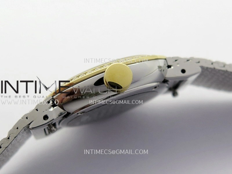 La D de Dior Satine 25mm Diamond Bezel SS YG 8848F 1:1 Best Edition White MOP Dial On SS bracelet Swiss Quartz