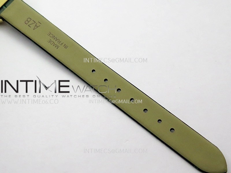 Baignoire Watch Diamond Bezel YG AF 1:1 Best Edition Silver Dial On Green Leather Strap RONDA Quartz