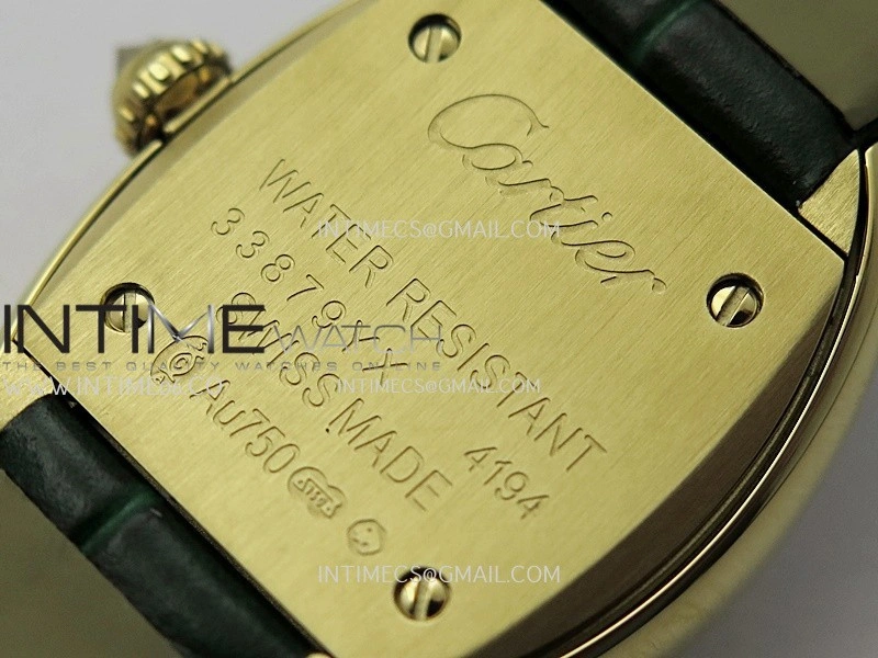 Baignoire Watch Diamond Bezel YG AF 1:1 Best Edition Silver Dial On Green Leather Strap RONDA Quartz