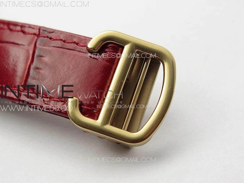 Ballon Bleu 36mm Diamonds Bezel RG 3KF 1:1 Best Edition White Textured Dial On Red Leather Strap A076